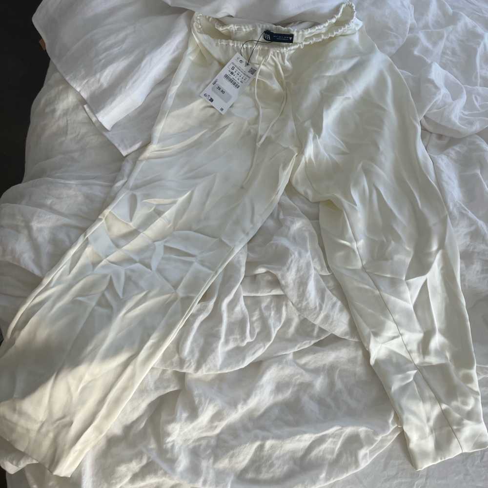 Zara silk drawstring pants